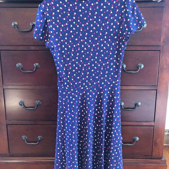 Retro 1950s, 1960s Navy Sweetheart Dress, Jersey Knit - Picture 5 of 7